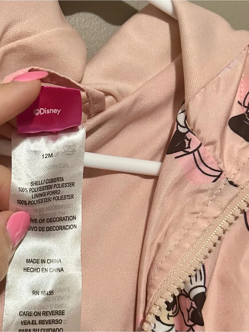 Disney Pink Minnie Mouse Hooded Raincoat with Bow Ears